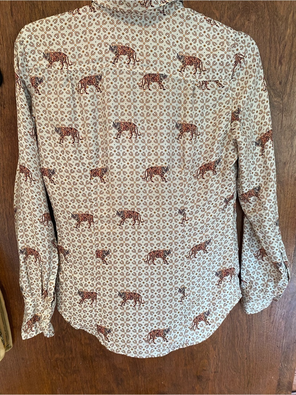 J.Crew Collection silk-twill button-up shirt in roaming tiger print - Picture 8 of 8